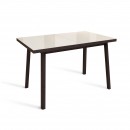 МАРТИН стол раздвижной со стеклом Кремовый/Венге